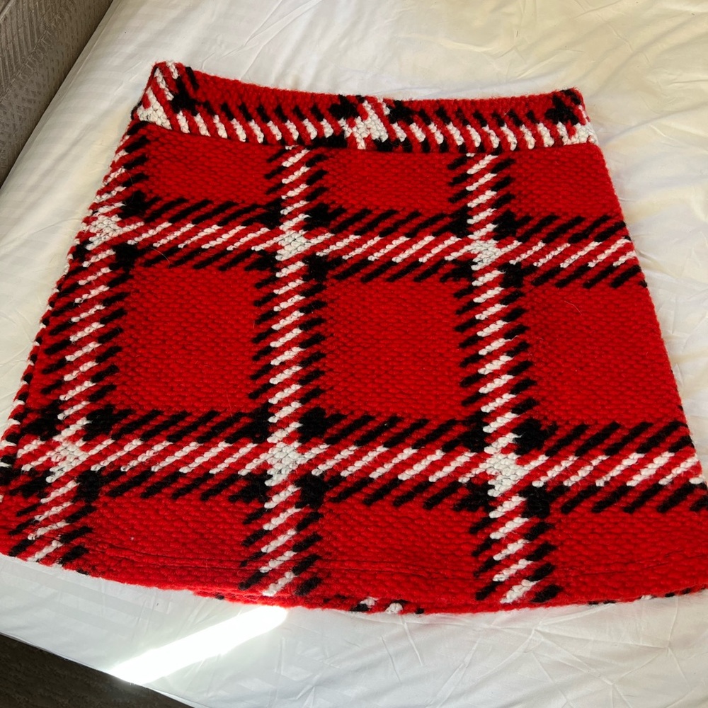 NWT Topshop knot plaid mini. US 12